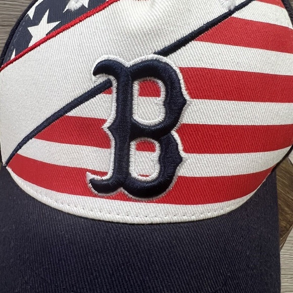 BOSTON RED SOX Fan Favorite American Flag Hat Adjustable One Size Cap Baseball - Picture 6 of 13